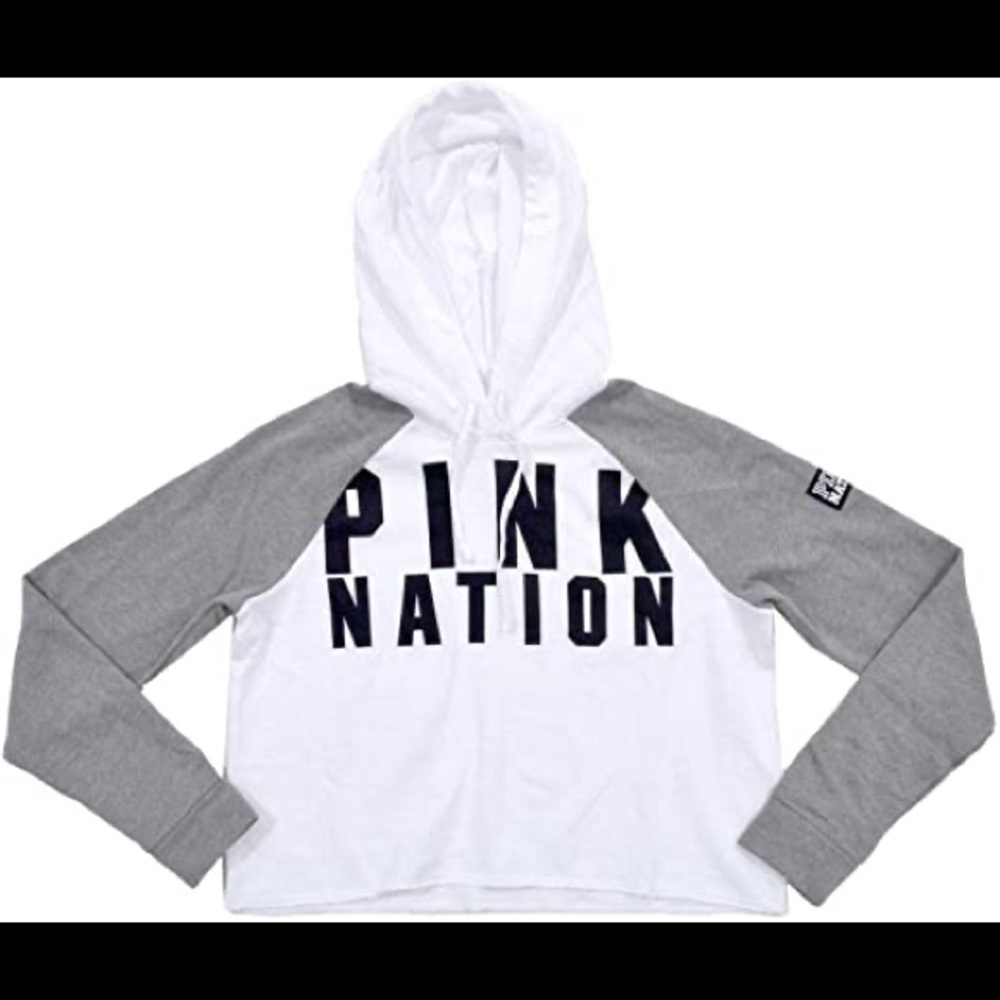 NWOT White Cropped Pullover Pink VS - Picture 3 of 6